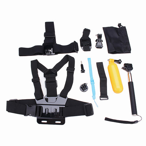 12 In 1 Accessories Kits Set Chest Belt Head Strap Head Strap Helmet Belt Mount J-Hook Buckle Mount  For Gopro 4 3 2 3+